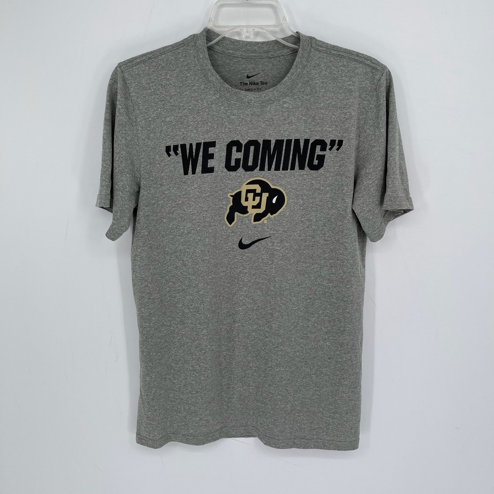 Nike Men's Gray Colorado Buffaloes We Coming Dri-FIT Graphic Tee T-Shirt Size S